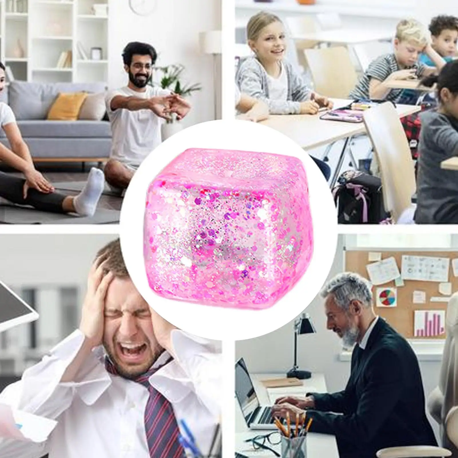 IceCube مكافحة الإجهاد S quishy اللعب انتعاش بطيء الإجهاد الإغاثة الكرة الضغط تململ لعبة للبالغين هدايا عيد لعبة حسية