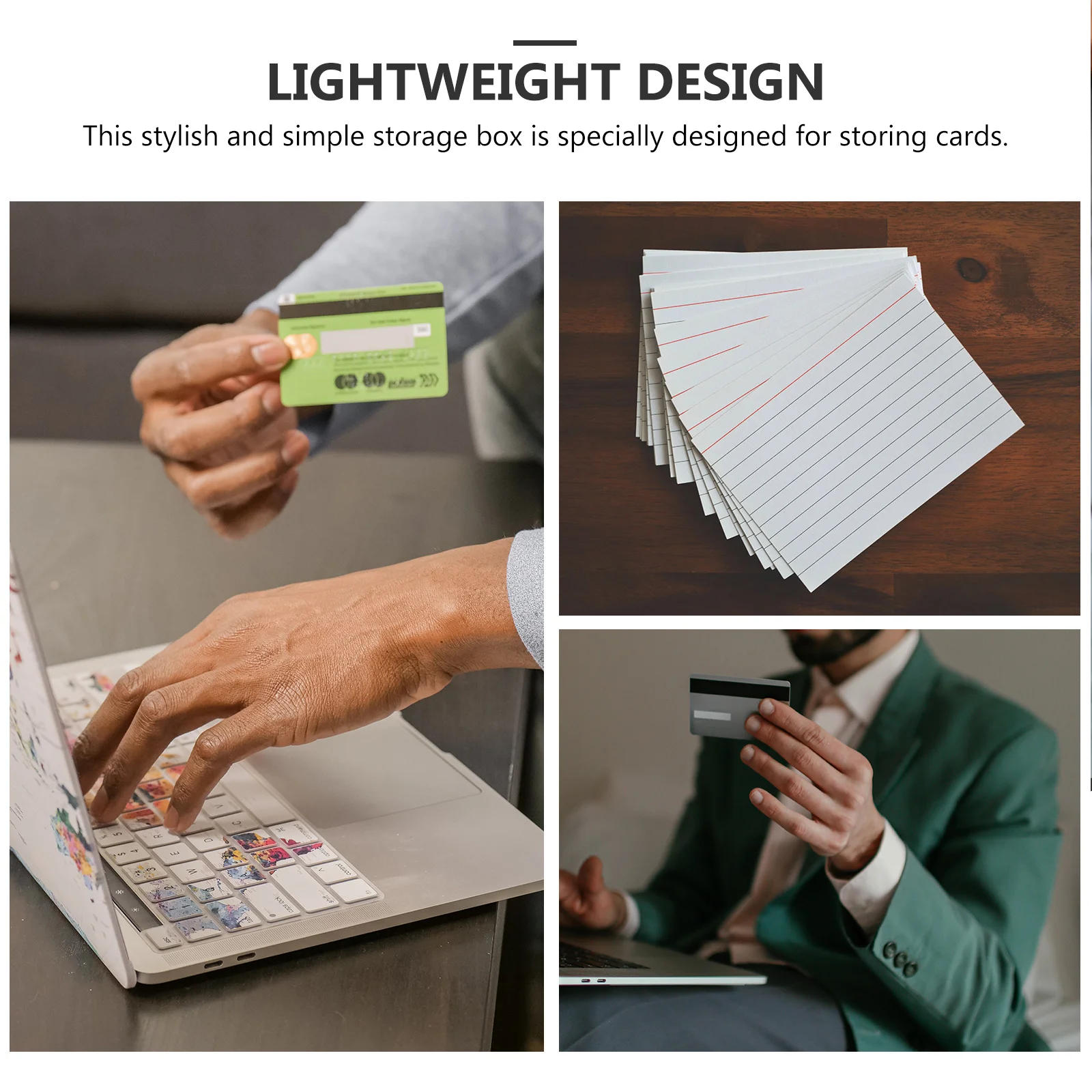 حامل بطاقة الفهرس، منظم تخزين المواد الممتازة، حافظة بطاقات العمل، لوازم مكتبية، سعة كبيرة محمولة #3