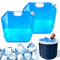 10L Ice Bath Bags Folding Bucket Portable Water Container Jug Bottle Pouch Outdoor Travel Camping with Handle Camping Supplies