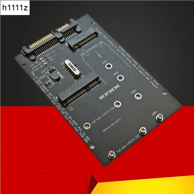 Adaptateur mSATA vers SATA SSD M2, carte de montage pour ordinateur portable, M.2 NGFF mSATA SSD vers SATA 2.5
