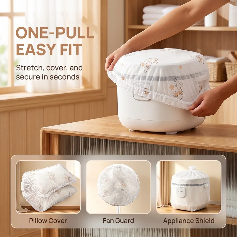 10 One Pack Small Appliance Dust Cover Printed Non-Woven Fabric Elastic Closure to Keep Dirt and Dust out Rice Cooker, Air Fryer