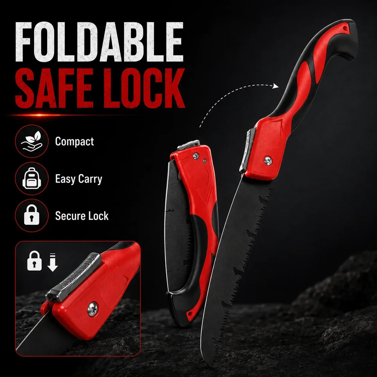 Folding Pruning Saw 250mm SK5 Steel Hand Saw with 3D Teeth Portable Garden Tree Branch Wood Cutting Tool for Camping Gardening