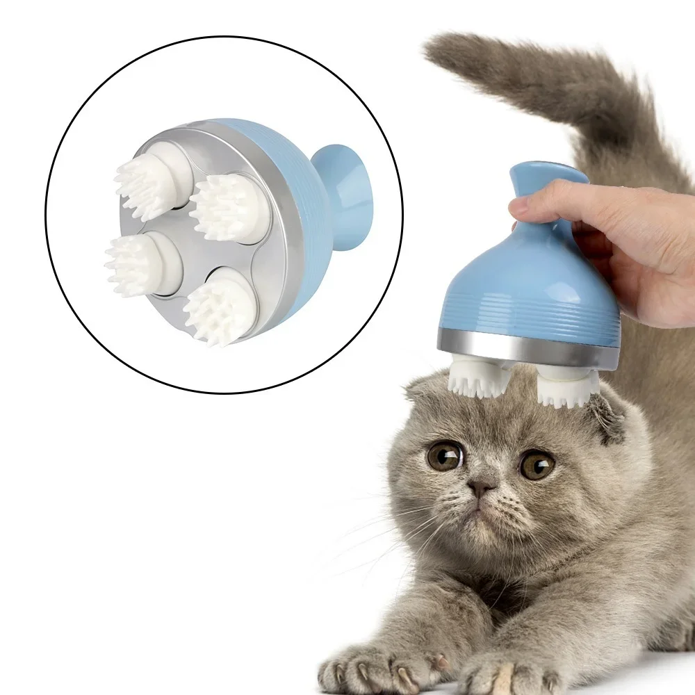 Cat Head Massager Dog Pet Massage Machine Vibrating Scalp Kneading Health Care Comb Electric Grooming Supplies