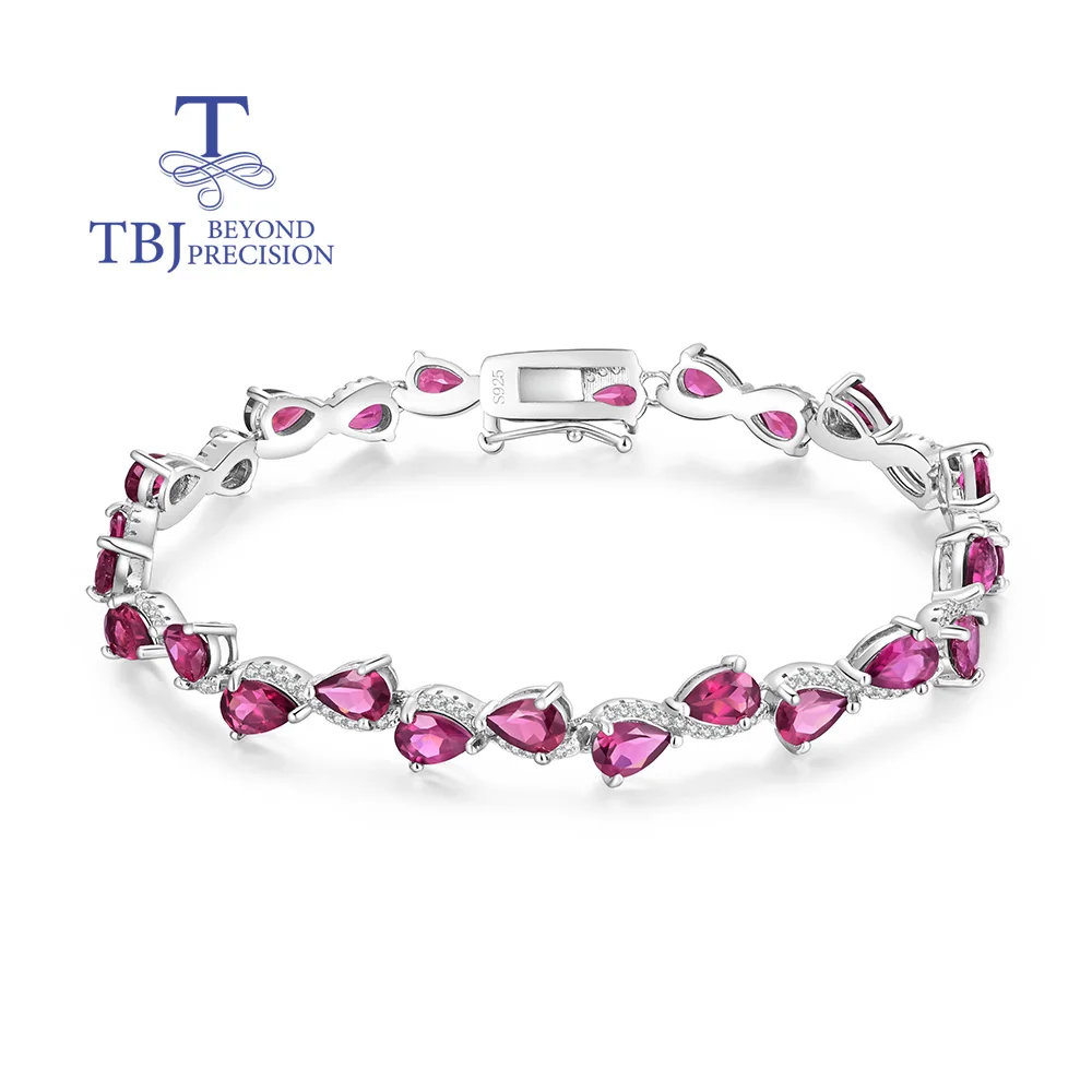 2026, Elegant 925 Sterling Silver bracelet Natural pear 4*6mm Rhodolite Garnet fine Jewelry for Women's Engagement banquet gifts