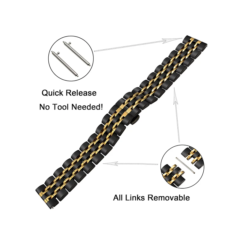 Stainless Steel Strap for Samsung Galaxy Watch Active 2 44mm 40mm/42 46mm Band Bracelet for Gear Sport/S2 S3 WristBand 20mm 22mm