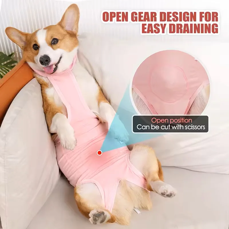 Pet Surgery Recovery Suit,Breathable Dog Bodysuit E-Collar & Cone Alternative Surgical Suit After Spayed/Neutered Wear