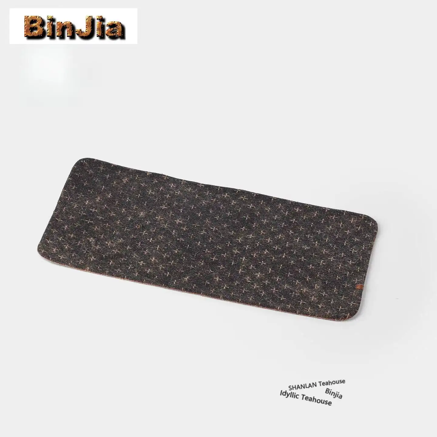 Cross Pattern Rectangular Tea Table Mats Ancient Tea Placemat Drink Coaster Household Dinner Table Cloth Mat Tea Items Ornaments