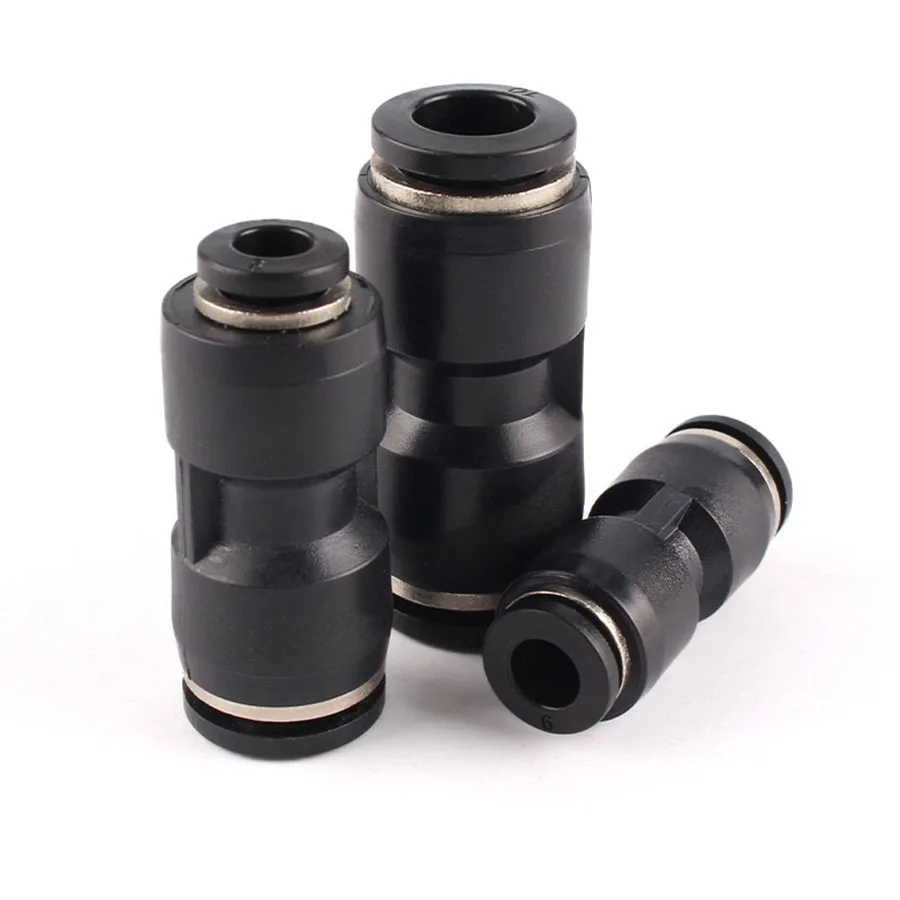 8mm-6 8-10 10mm-12 6mm-4 8-12 OD Tube Equal/Reducer Tube Ttraight Plastic Quick Connector One Touch Push Into Pneumatic Fittings