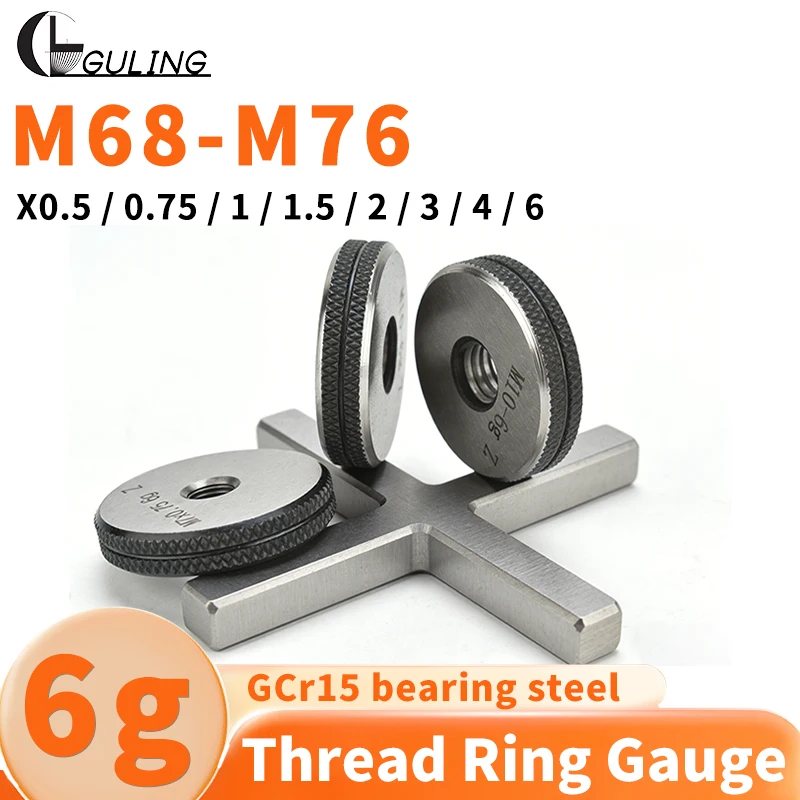 

GULING 1SET(1*GO+1*NOGO) 6g Accuracy M59-M67 X0.5/0.75/1/1.25/1.5/2/3/ Metric Standard Fine Tooth Thread Ring Gauge Measure Tool