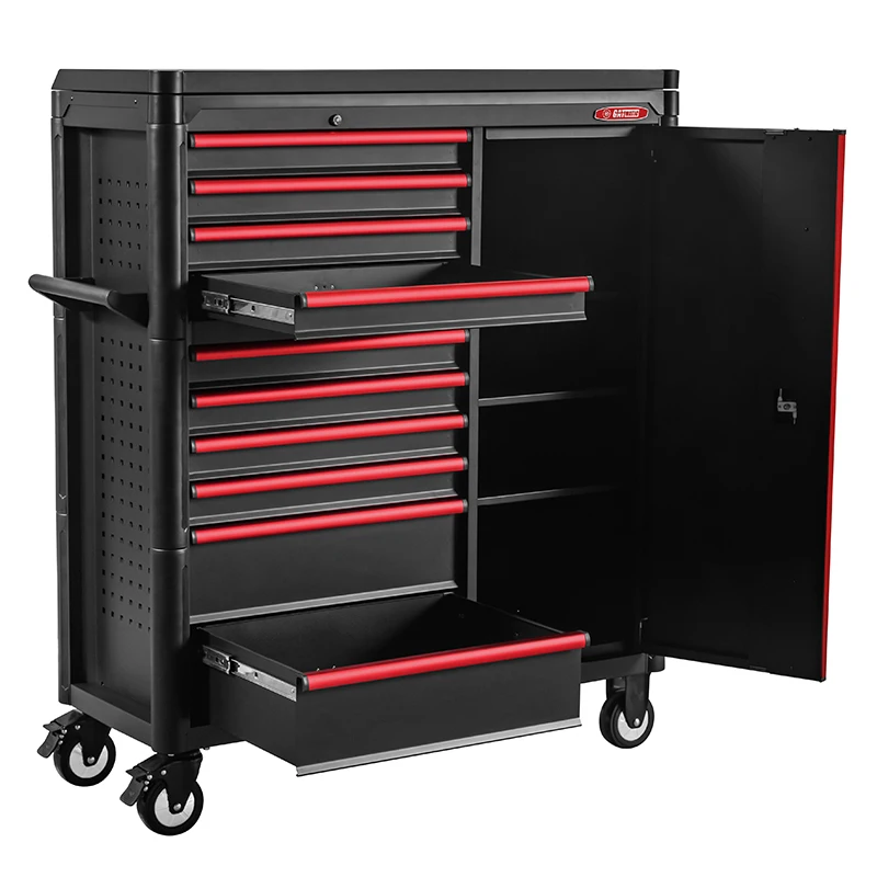 For garage workbench and drawer tool cabinets for auto repair carts and carts with garage drawers