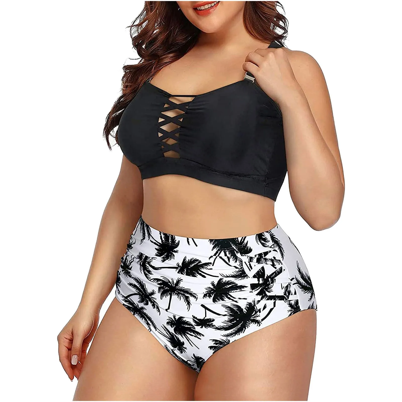 حجم كبير ملابس السباحة النساء ملابس الشاطئ رفع البيكينيات الإناث ملابس السباحة المايوه قطعتين بِدل السباحة للمرأة كبير الثدي