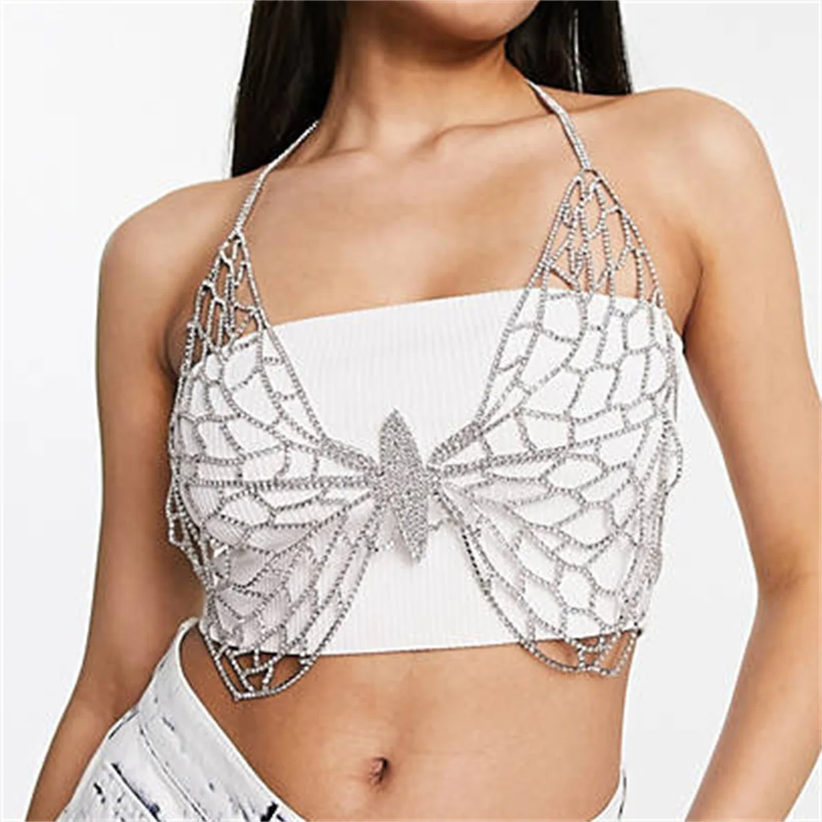 Body Chain Jewelry butterfly Bikini Chest-Wrapped Chain Bra Prom night club Party Chest Chain Ladies Dinner