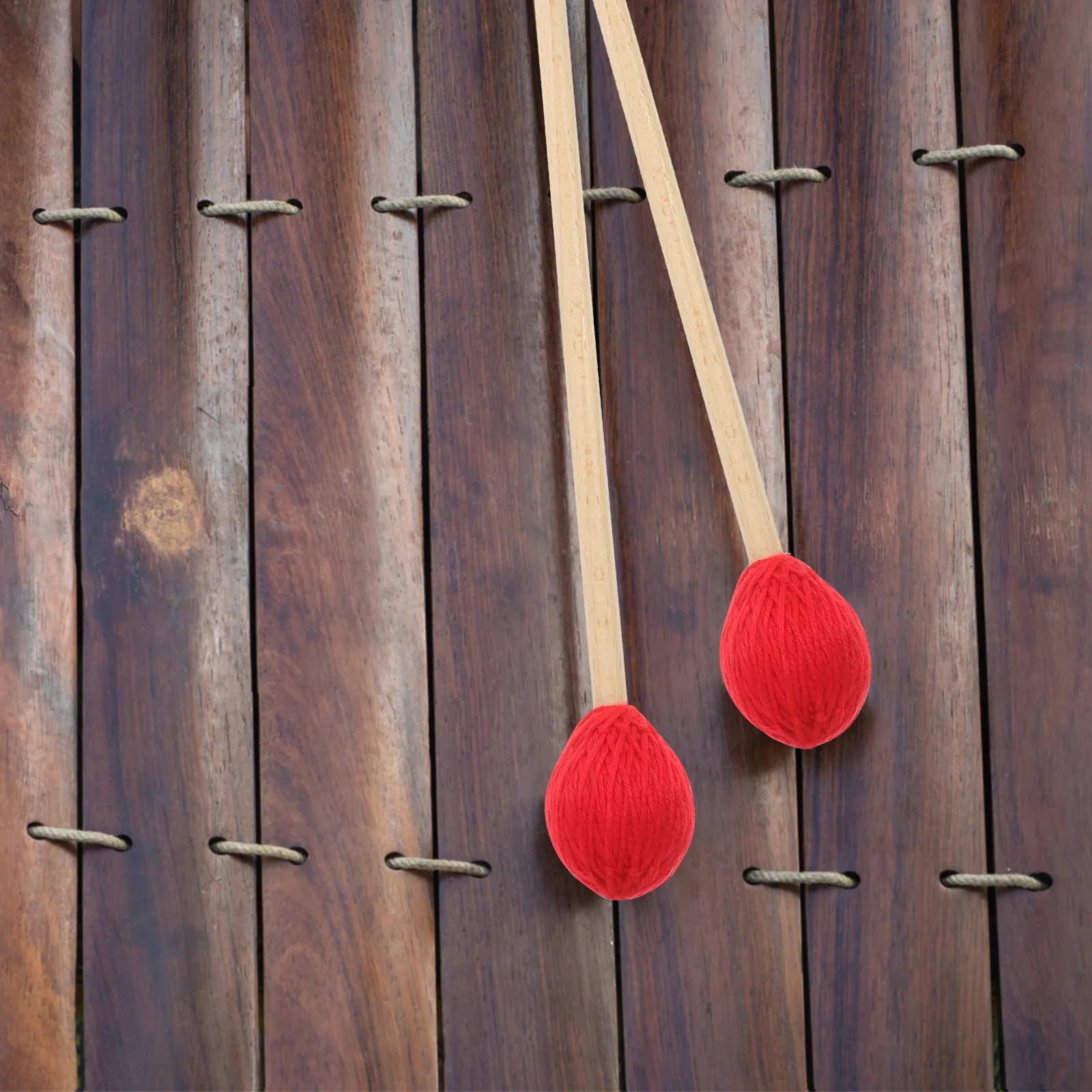 

1Pair Marimba Mallet Wooden Handle Wool Wrapped Head for Music Instrument Xylophone Drum Mallets