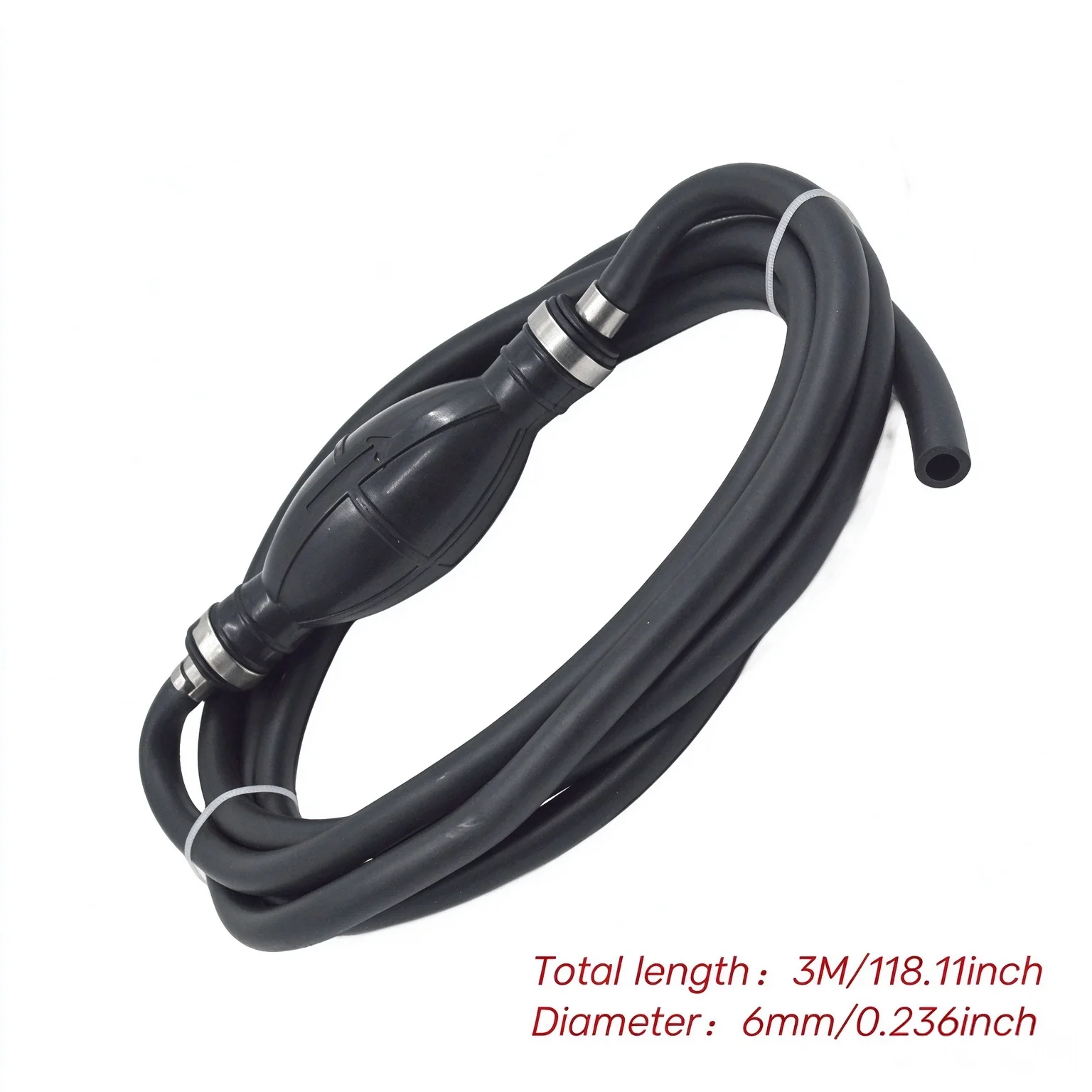 Winibo Fuel Line Assembly 5/16 Inch Marine Outboard Fuel Hose With Primer Bulb Steel Hose Clamps 9.15FT For Boat Motor RVs
