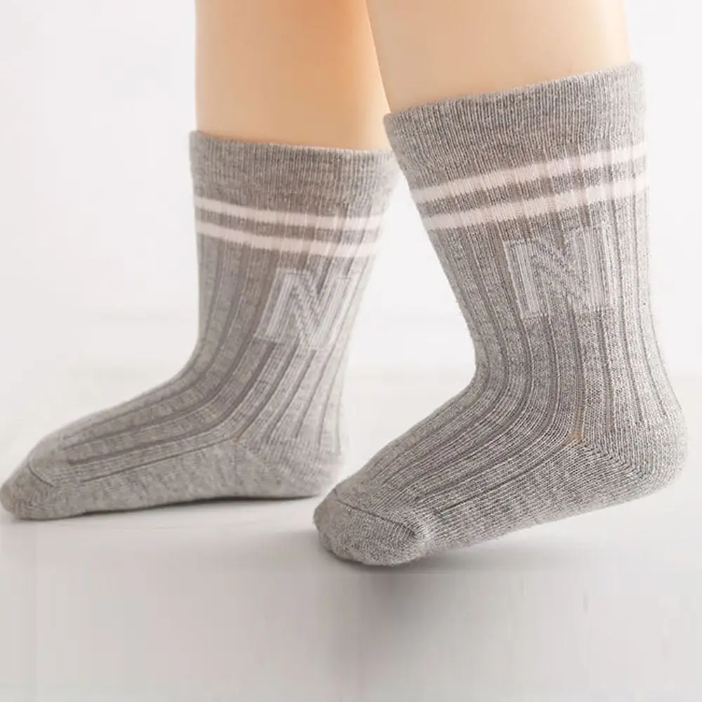 Chaussettes artificiel astiques en Coton Respirant pour Bébé, Bas avec Lettres Imprimées, Solides et Désossées, à la Mode, pour Nouveau-Né et Tout-petit