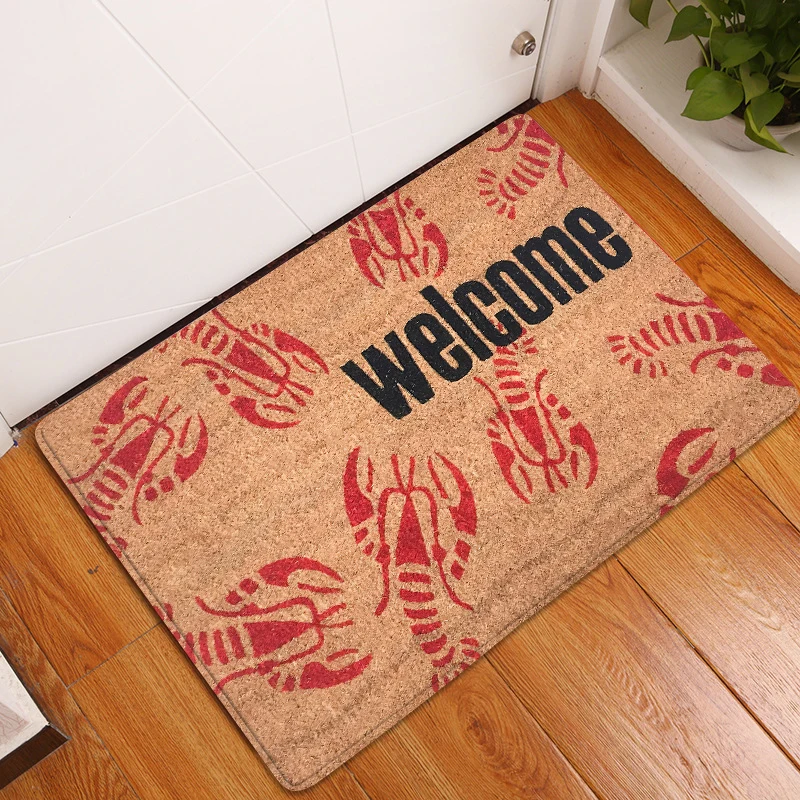 Door Mat Entrance Mat Welcome Flowers Patten Non-slip Doormat front doormats outdoor decor indoor funny floor mats  bath rug