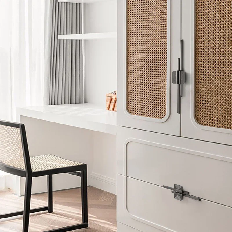 

Modern Golden Gray Square Cabinet Door Handle Zinc Alloy Cupboard Hhandle Wardrobe Handles Furniture Hardware Accessories