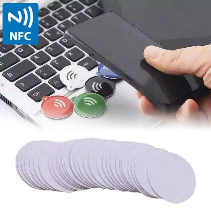 10Pcs 25MM Ntag215 13.56MHz NFC Tags Phone Adhesive RFID NFC215 Tag Coin Token Tagmo APP Production Game Card