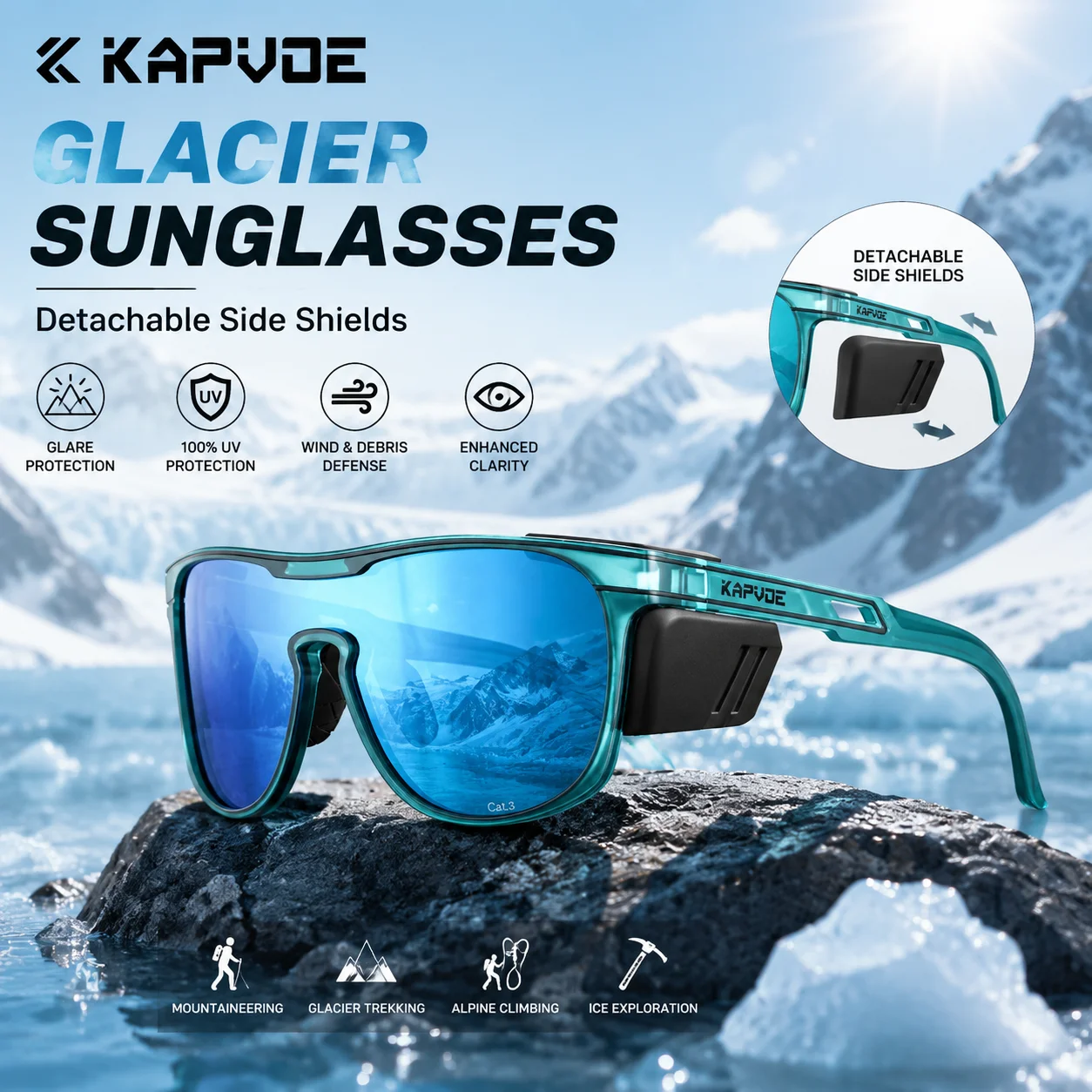 Mountain Biking Sunglasses - Kapvoe Glacier Zonnebril Fietsbril voor Dames