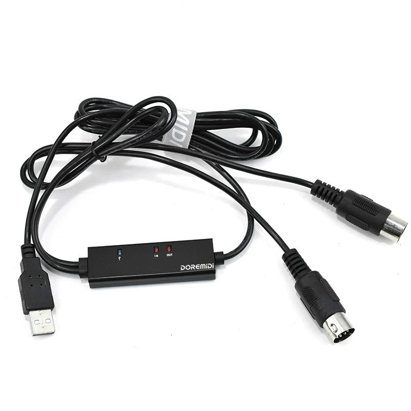 DOREMiDi MIDI To USB Cable USB MIDI Converter With Indicator Light FTP Proceesing Chip MTU-10