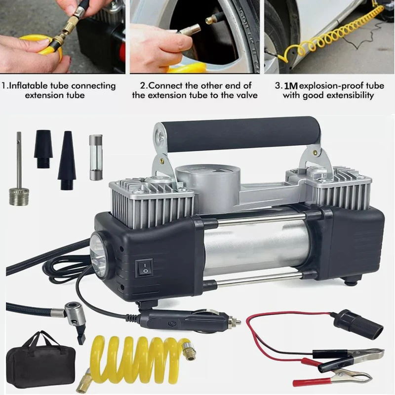 

Сверхмощный 12 В электрический автомобильный насос для накачивания шин 150PSI портативный воздушный компрессор насос для накачивания шин манометр для автомобильных шин надувные