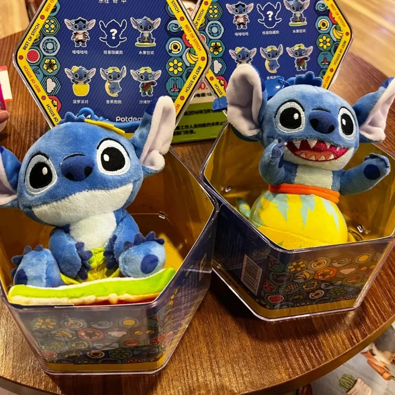 Disney Stitch Eat, Drink and Play Series Blind Box Toys Ciondolo Kawaii Collezione di bambole Stitch Figurine Regalo a sorpresa per bambole carine