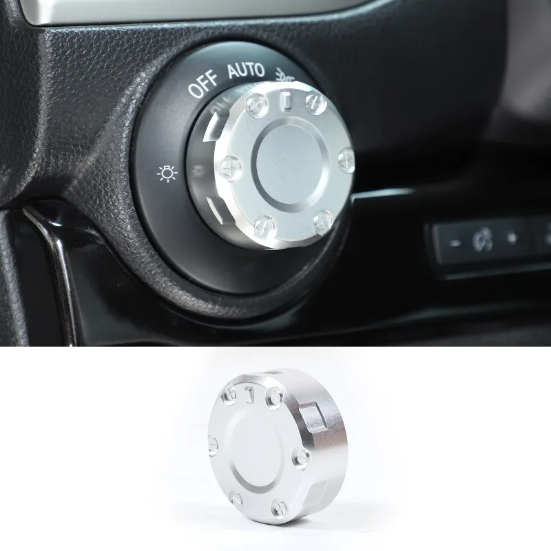アルミ合金ダッシュボードヘッドライトスイッチノブカバー-2016-2023-日産タイタン（メカ）車のインテリアアクセサリー用