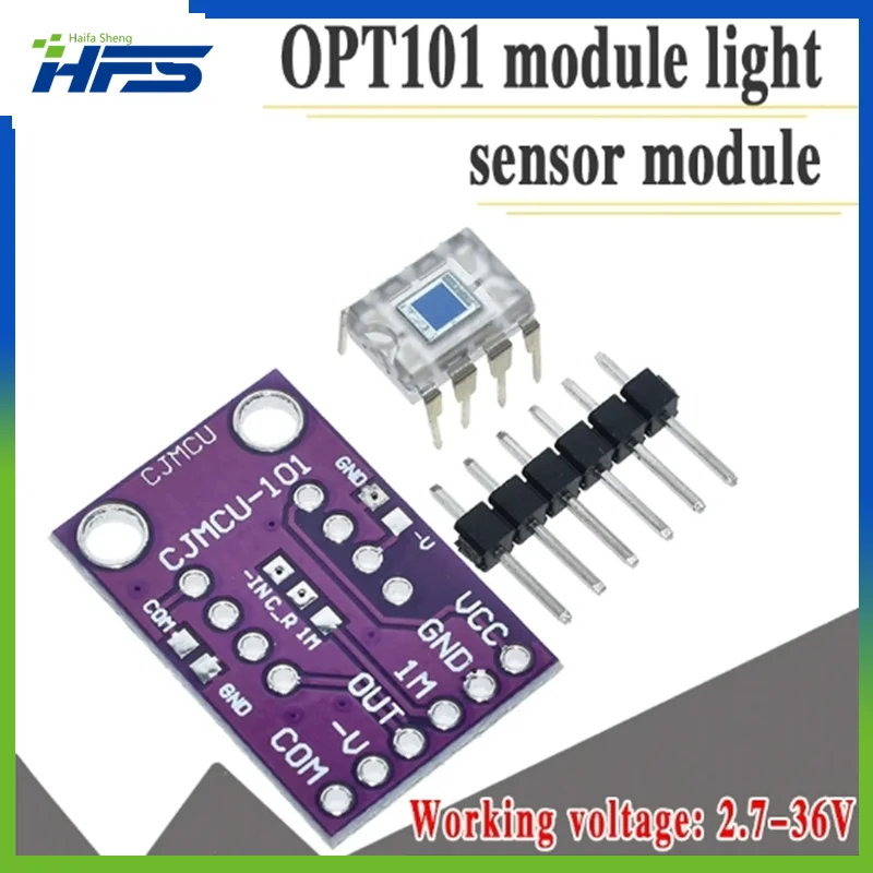 

OPT101 Light Analog Light Intensity Sensor Module Single Chip Photoelectric Diode 14KHz CJMCU-101