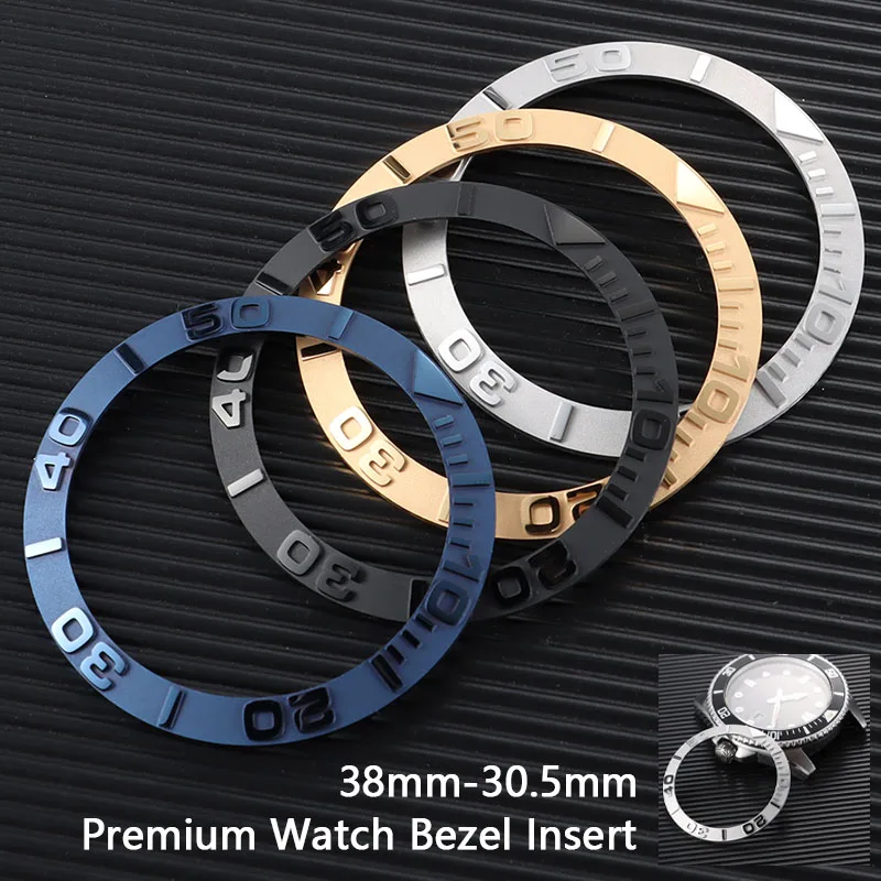 38mm Ceramic Watch Bezel Insert Raised Numerals Diving Watch Bezel Ring Replacement Part for Diver Watch Repair Mod Accessory