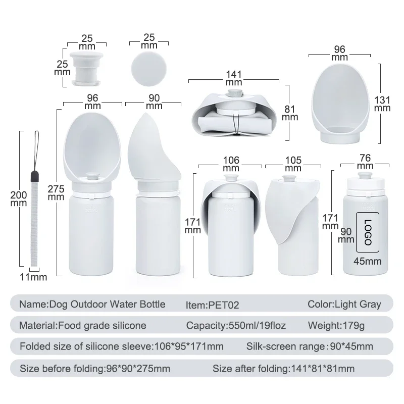 Garrafa De Água De Silicone Portátil Isolada Para Animais De Estimação, Alimentador De Cachorro Dobrável, Cão E Gato, Caminhadas E Viagens, Fábrica