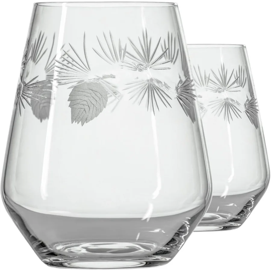 

Стакан для вина без выноса ледяной сосны | Бокалы для вина без ножек на 18 унций | Бессвинцовое и алмазное колесо с гравировкой отлично подходит для зимы, праздников, C