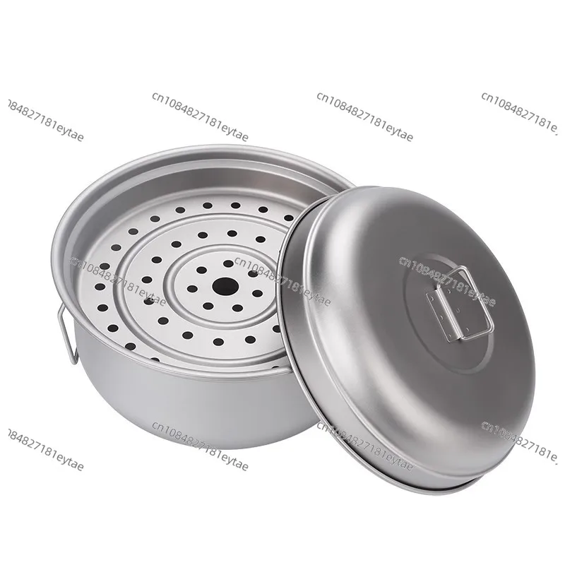 

Outdoor Cookware Titanium Steamer Pot Set 2L Camping Cooking Steamer