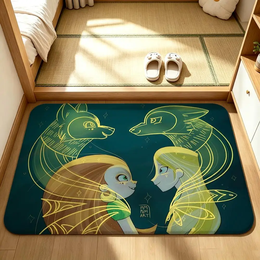 Movie WolfwalkersS Floor Mat Bedroom Carpet, Bathroom Foot Mat, Doormat, Non-Slip Absorbent Multi-Use