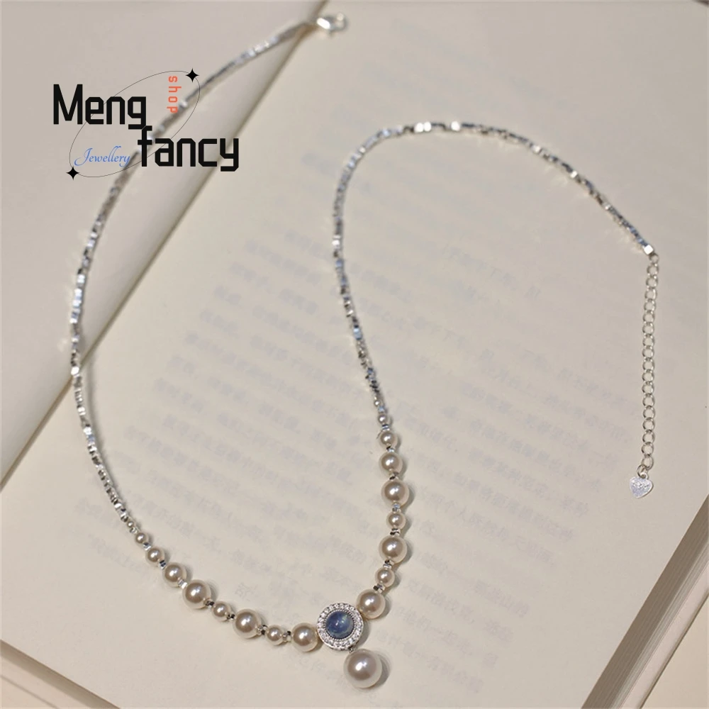 

Pearl S925 Silver Necklace, Women's Light Luxury, Niche Design, Collarbone Chain, Sweater Chain High-End And Versatile Accessory