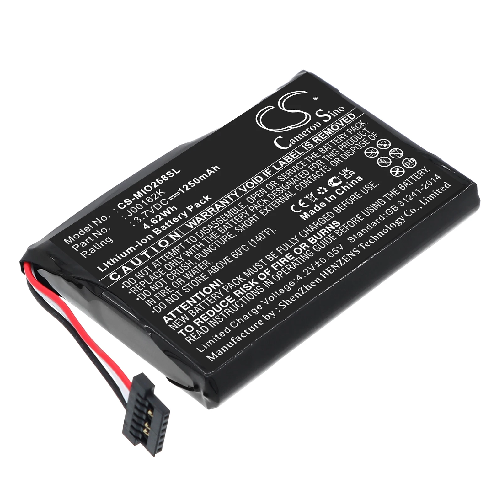 Batería de iones de litio para GPS y navegador Mitac, 3.7V 1250mAh, Modelos compatibles: Mio 138, Mio 268, Mio 268 Plus, Mio 269, Mio C510, Mio C510e