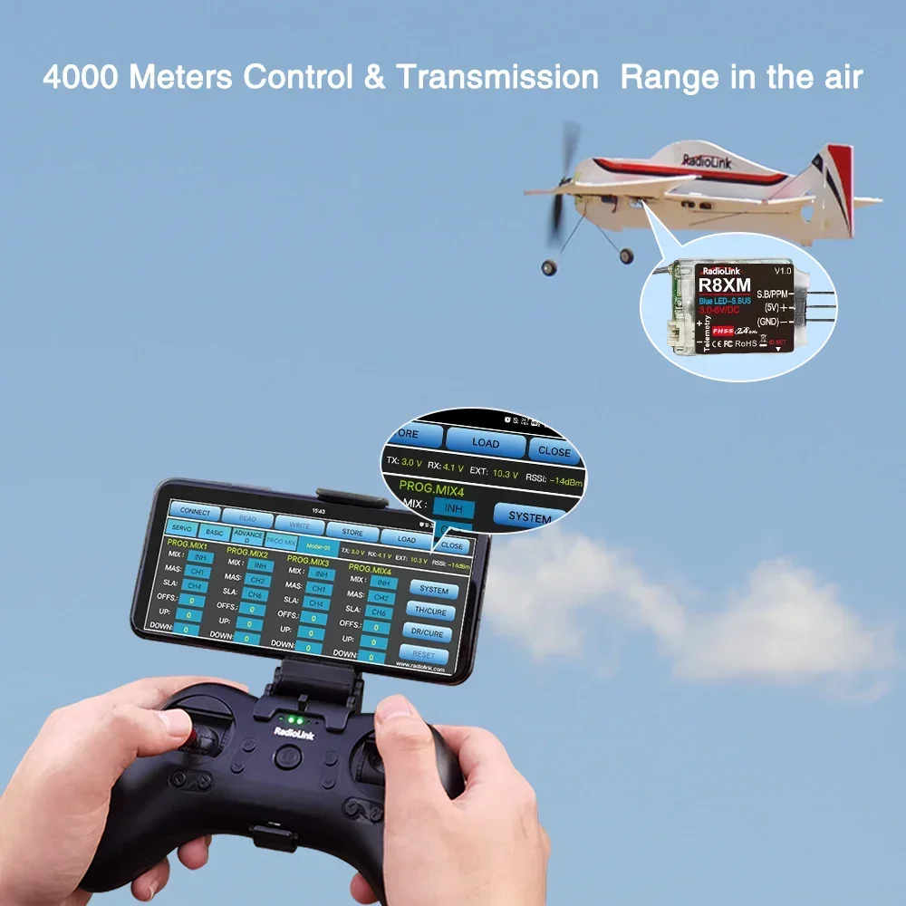 Radiolink R8XM 8 Channels Mini 2.4GHz Receiver SBUS& PPM Signals Output Real-time Built-In Telemetry for RC FPV Drone