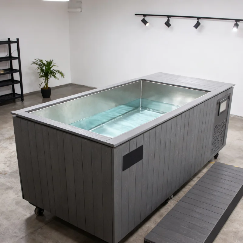 App Smart Control Cold Plug Pod Cooler Price Athlete Ice Bath with Cooler and Filter 1HP Stainless Steel Lining