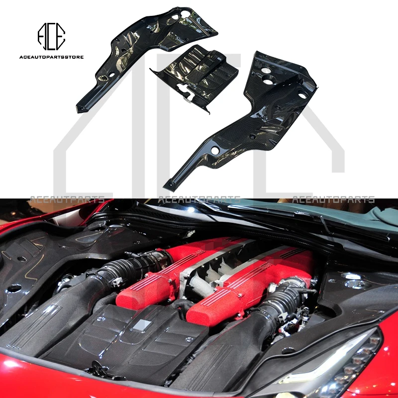 For Ferrari F12 ENGINE NACELLE High Quality Dry Carbon Fiber Engine Compartment Trims Replace Parts 2013+