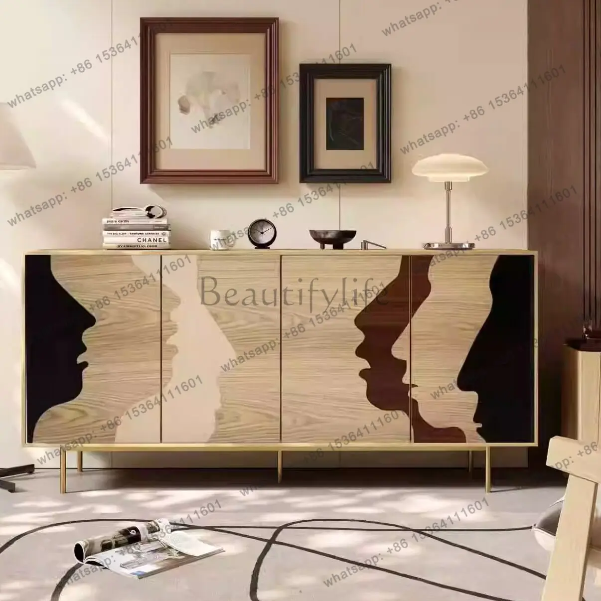 LD33 modern creative decorative dining side cabinet villa large flat storage cabinet