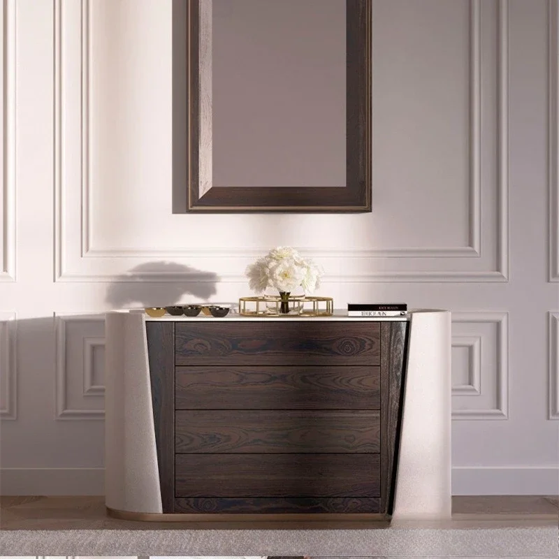 dining side cabinet, living room partition cabinet modern and simple, marble locker high-end marble countertop
