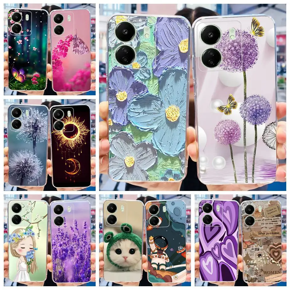 For Xiaomi Poco C65 Case Redmi 13C Luxury Painted Cover Clear Silicone Phone Case For Xiaomi Redmi 13C PocoC65 Soft Fundas Coque