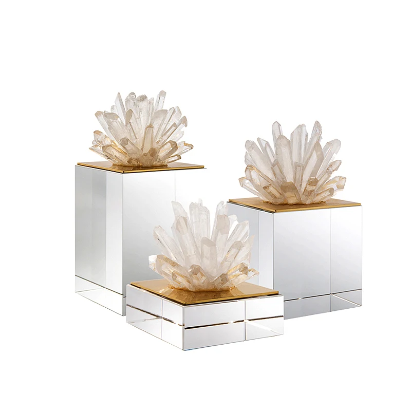 

Modern Model Room Bedroom White Crystal Jewelry Decoration Creative Interior Decoration
