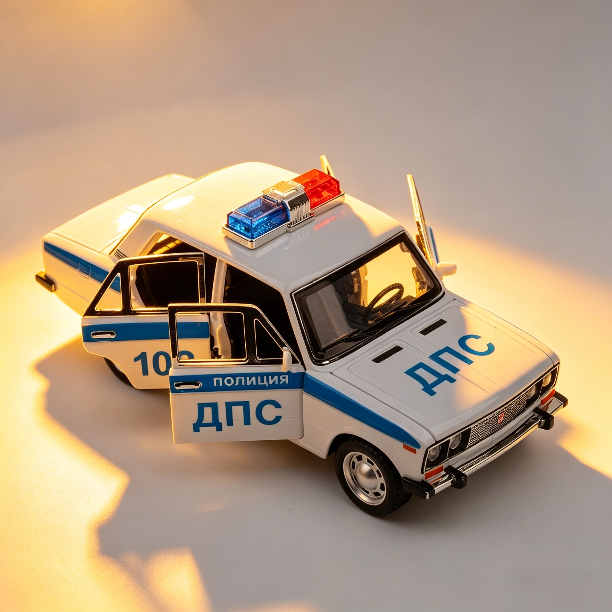 

1:24 Lada 2106 Police Model Car Toy Metal Miniature Vehicle Series Doors Opend Pull Back Car Boys Collection