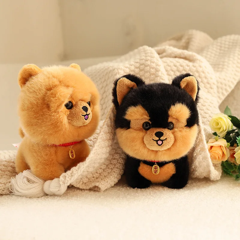 

Cute Peace Dog Plush Dolls Shiba Inu Pomeranian Soft Fluffy Smiling Stuffed Toys Creative Gift For Boys Girls Birthday Presents
