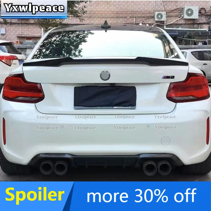 For BMW F22 M235i F87 M2 2014 15 16 2017 2018 2019 ABS Material Unpainted Color Rear Trunk Lip Spoiler Car Rear Wing Decoration