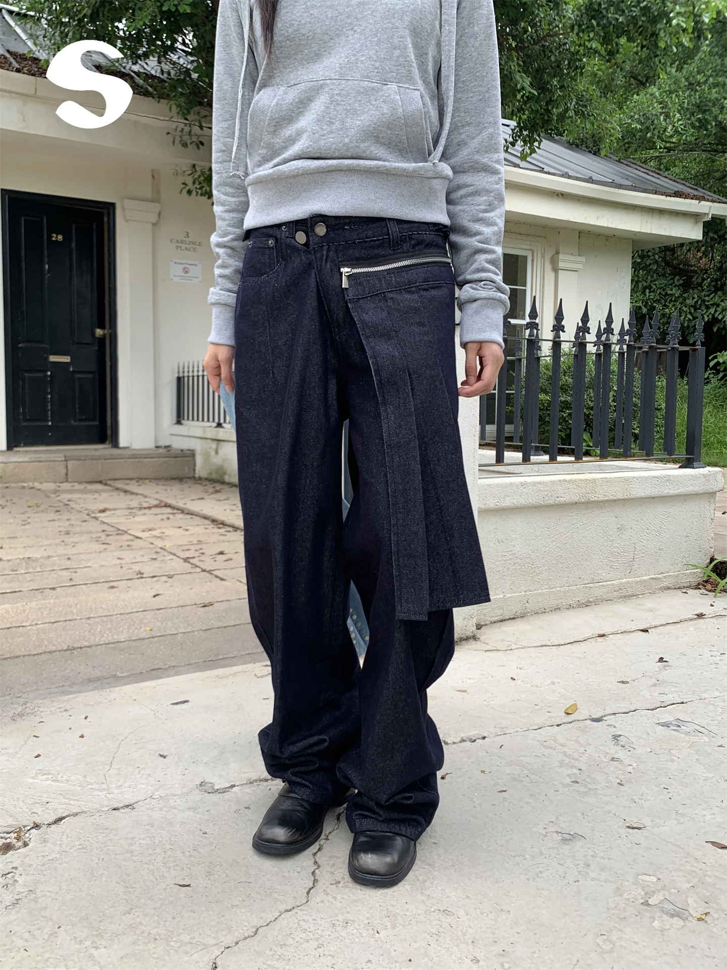 

Классические оригинальные джинсы со съемной молнией, цветные прямые плиссированные джинсовые юбки, брюки для молодых женщин, осенний сезон