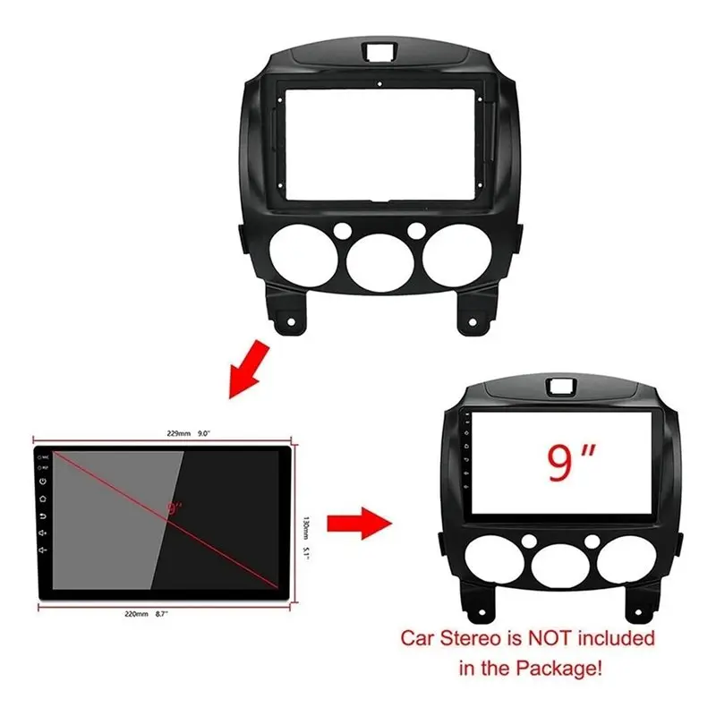 Best-Selling For Mazda 2 Demio 2007-2014 9 Inch For Car Radio Fascia Panel Adapter Kit,Android Stereo Dash Frame