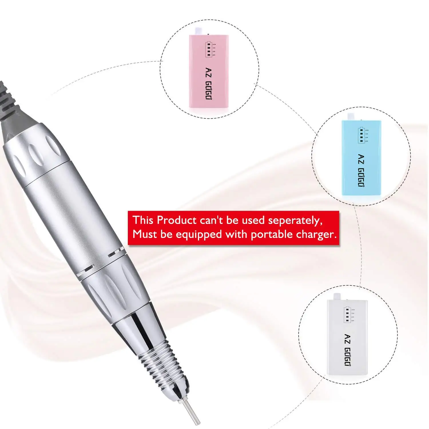 Portable Professional High-Speed Electric Nail Drill Set with Polisher File Bits for Pedicure