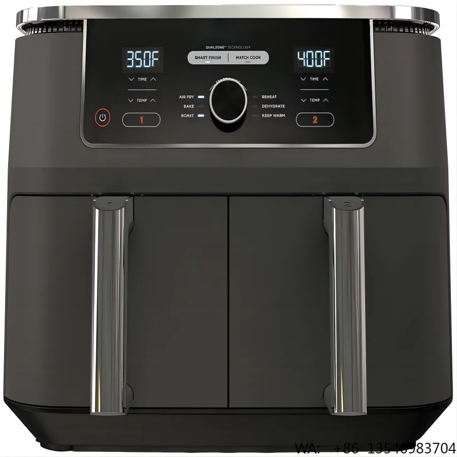Large New Air Fryer Oil Free Dual Baskets Knob Control Air Fryer Oven Double Pot Electric Smart Air Fryer
