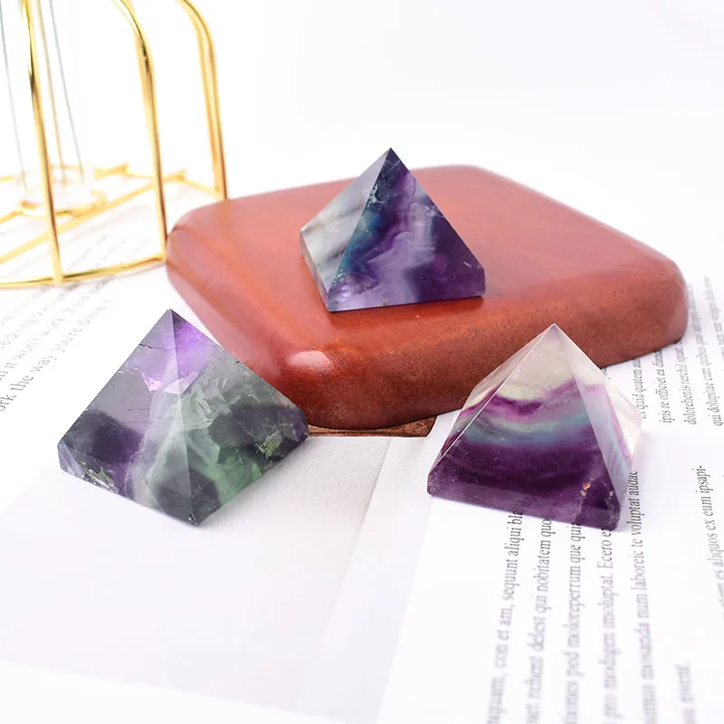 Natürlicher Kristall poliert bunte Fluorit pyramide Heils tein Reiki Kristall Turm Wohnkultur Handwerk Meditation Ornamente